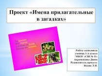 Презентация к проекту по русскому языку  Имена прилагательные в загадках