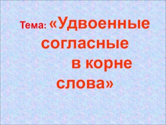 Удвоенные согласные в корне слова