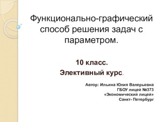 Презентация Функционально-графический способ решения задач с параметром