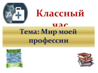 Классный час Мир моей профессии