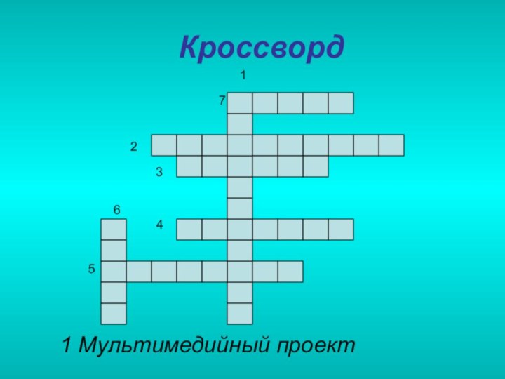 Кроссворд1 Мультимедийный проект1235674