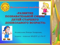 Презентация методического пособия Развитие познавательной сферы детей старшего возраста
