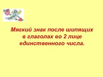 Мягкий знак после шипящих в глаголах во 2 лице единственного числа (вариант 1)