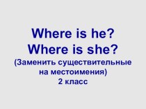 Презентация по английскому языку Употребление местоимений he и she во 2 классе.