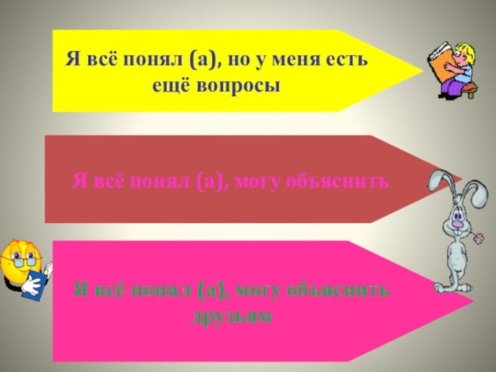 Я всё понял (а), но у меня есть ещё вопросыЯ всё понял