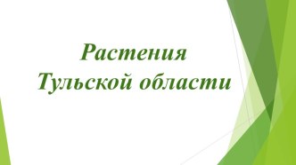 Презентация по ознакомлению с окружающим миром Растения Тульского края