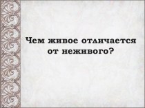 Презентация по теме Чем живое отличается от неживого?