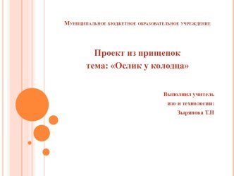 Презентация. Проект из прищепок тема: Ослик у колодца