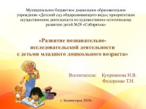 Презентация Развитие познавательно - исследовательской деятельности с детьми младшего дошкольного возраста