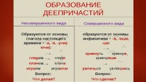 Презентация по русскому языку на тему Деепричастие. Правописание деепричастий. (10 класс)