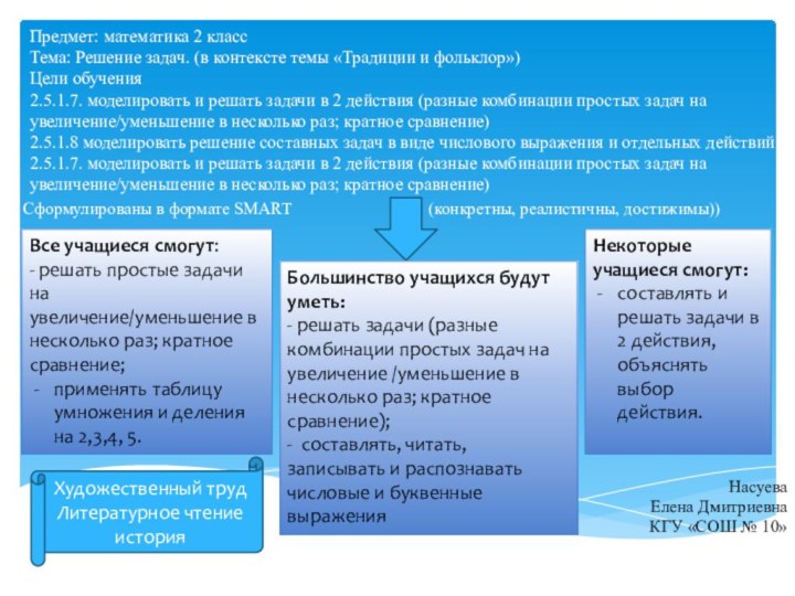 Предмет: математика 2 класс