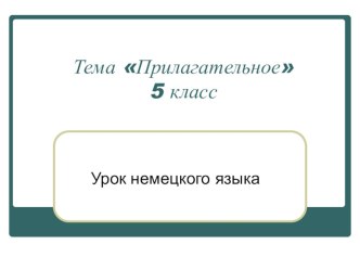 Презентация по немецкому языку по теме Прилагательное