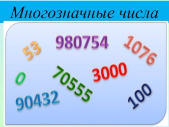 Презентация по математике на тему Многозначные числа