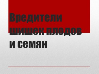 Презентация вредители шишек, плодов и семян