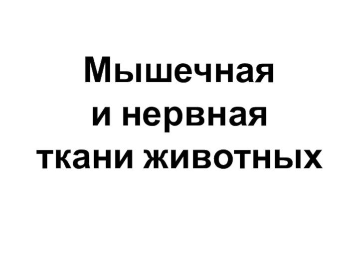 Мышечная  и нервная  ткани животных