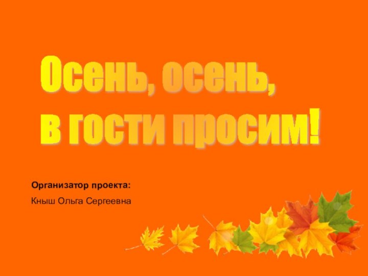 Осень, осень,  в гости просим!Организатор проекта:Кныш Ольга Сергеевна