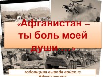 Презентация Афганистан ты боль моей души...