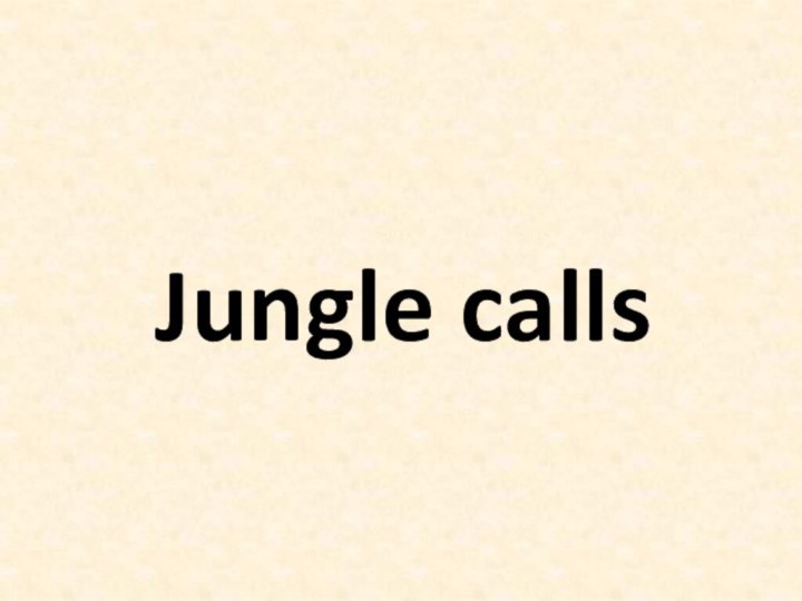 Jungle calls
