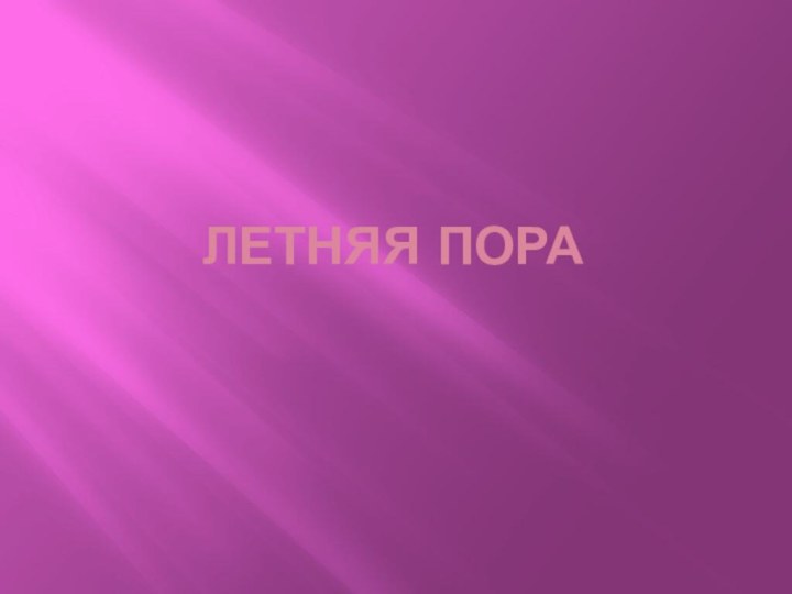 Летняя пора