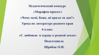 Презентация к уроку по литературе на тему С любовью в сердце к родной земле