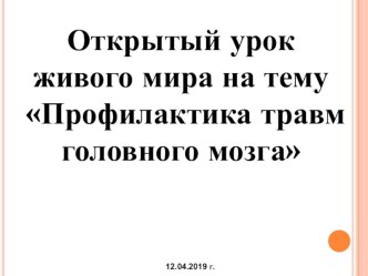 Профилактика травм головного мозга