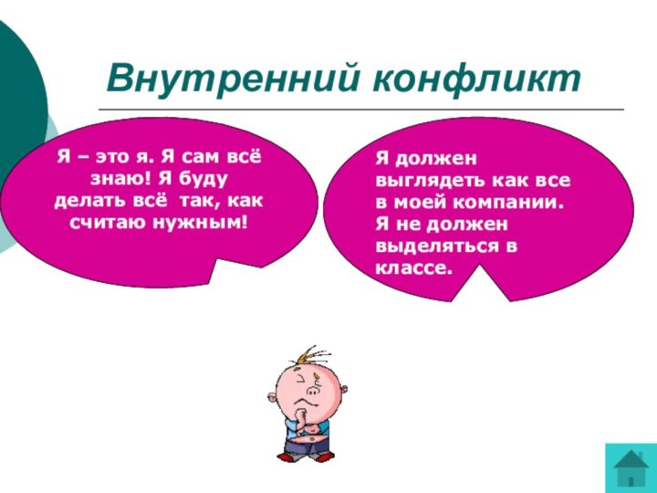 Внутренний конфликтЯ должен выглядеть как все в моей компании. Я не должен