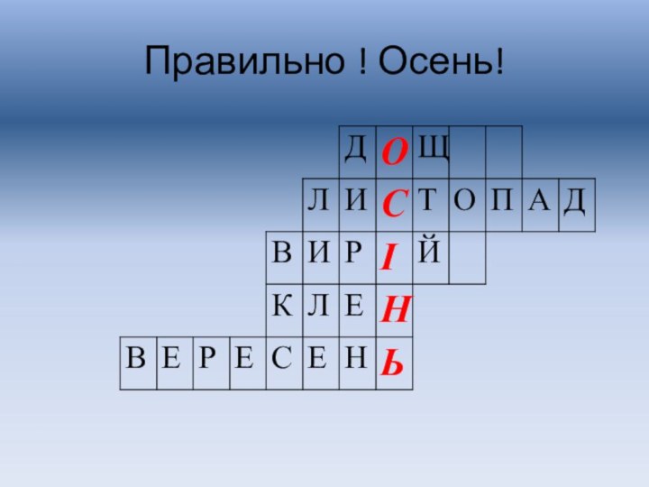 Правильно ! Осень!