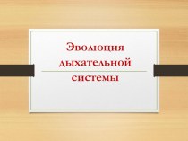 Презентация по биологии на тему:Эволюция дыхательной системы животных