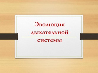 Презентация по биологии на тему:Эволюция дыхательной системы животных