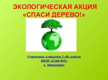 Презентация по экологии Спаси дерево!