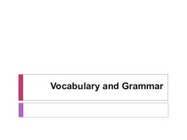Language Skills - Vocabulary and Grammar