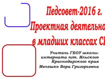 Презентация к докладу Проектная деятельность в младших классах СКОУ для детей с ограниченными возможностями здоровья