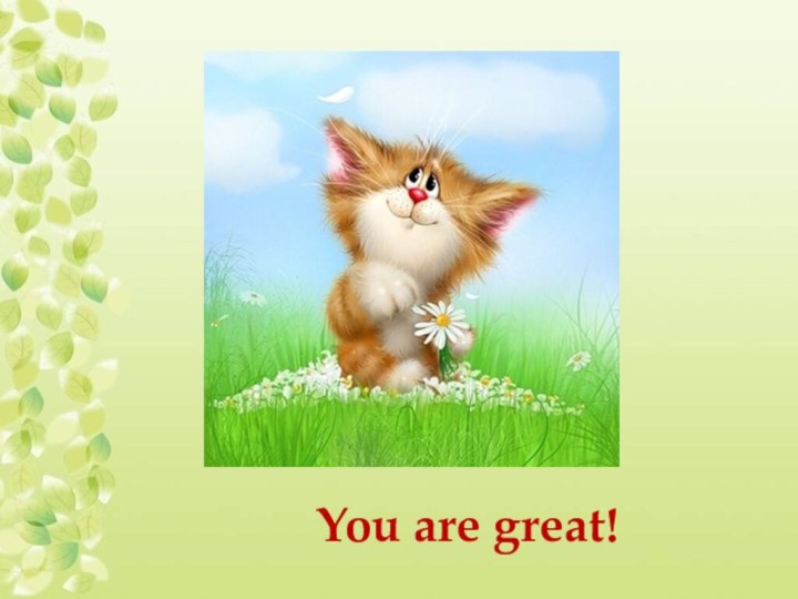 You are great!