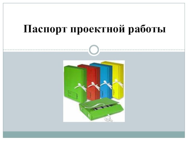 Паспорт проектной работы