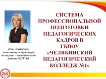 Презентация СИСТЕМА ПРОФЕССИОНАЛЬНОЙ ПОДГОТОВКИ ПЕДАГОГИЧЕСКИХ КАДРОВ