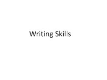 Презентация по английскому языку на тему Writting Skills (10 класс)
