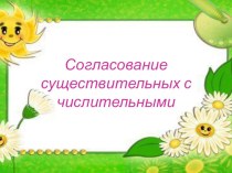 Презентация по развитию грамматического строя речи Согласование существительных с числительными