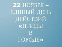 Презентация по экологии Птицы в городе