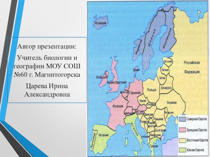 Автор презентации: Учитель биологии и географии МОУ СОШ №60 г. МагнитогорскаЦарева Ирина Александровна