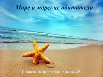 Презентация по теме Море и морские обитатели