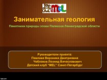 Занимательная геология. Памятники природы эпохи Палеозоя Ленинградской области