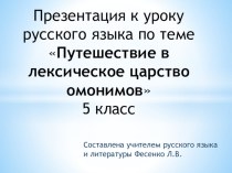 Презентация к уроку русского языка Омонимы