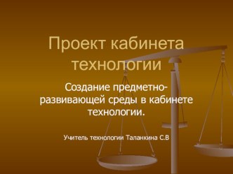 Создание предметно-развивающей среды в кабинете технологии.