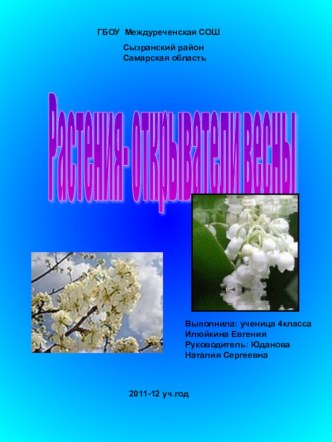 Презентация по окружающему миру Растения - открыватели весны (начальные классы)