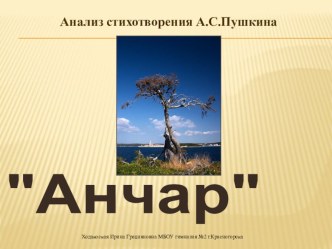 Анализ стихотворения А.С.Пушкина Анчар