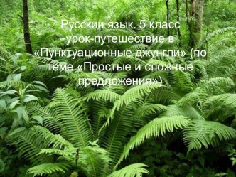 Урок - путешествие по теме Простые и сложные предложения