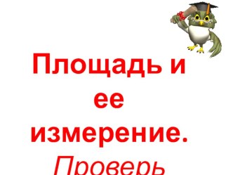 Презентация к уроку математики по теме Площадь и ее измерение. Проверь себя. (3 класс, Занков)