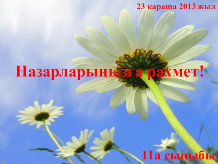 Назарларыңызға рахмет!23 қараша 2013 жыл11а сыныбы