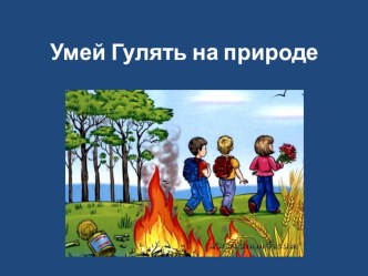 Презентация внеклассного мероприятия на тему: Умей гулять на природе.