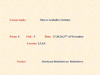 Lesson study: Otto is Arabella’s brother